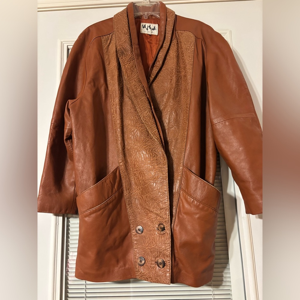 Talk of the Walk Vintage Brown Leather Jacket - Picture 11 of 14
